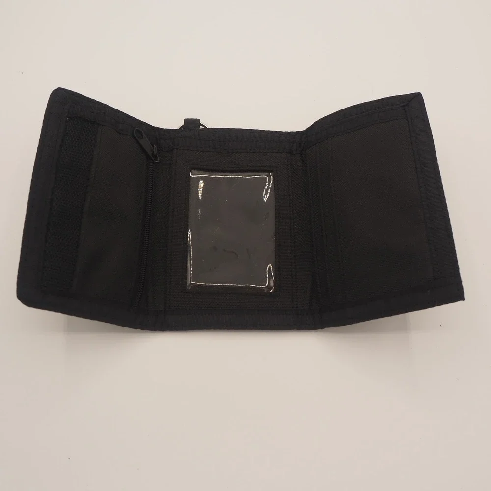 Vintage Walt Disney World Trifold Wallet Hook & Loop Closure Keyring Black